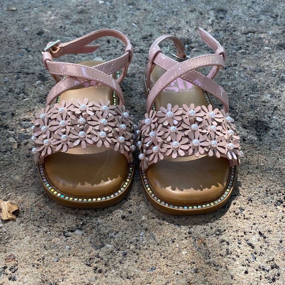 Selling these 10 sandals( pink, flowery, rhinestone)